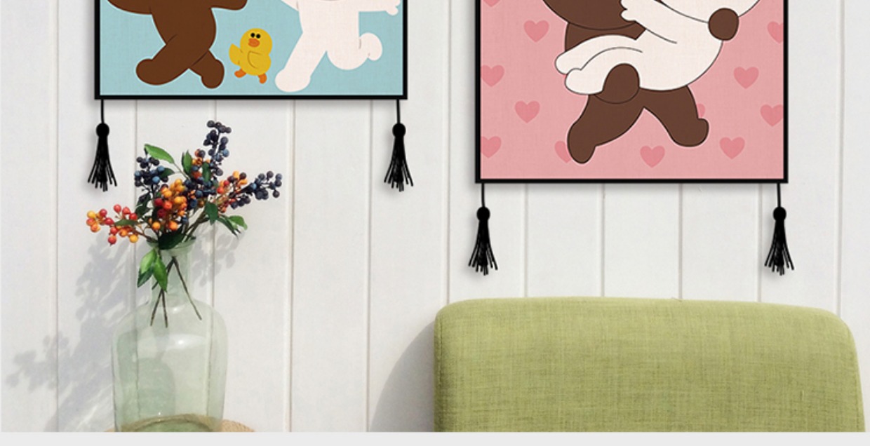 Cartoon trang trí in sơn tấm thảm nền bối cảnh vải vải treo hộp mét vải bông che chắn bức tranh vải - Tapestry 	thảm treo tường hình biển