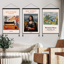 Mona Lisa world famous painting art background wall decorative painting bedside tapestry restaurant hanging cloth Monet impression hanging painting
