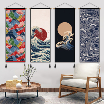 Japanese Ukiyo-painted fabric hanging painting background wall decoration painting restaurant study hanging cloth meter box covering cloth tapestry