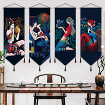 Homestay decoration national style hanging cloth tapestry wall hanging wall decoration painting bedroom fabric hanging painting porch corridor cloth painting