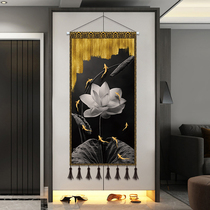 Jiuyu figure porch tapestry decorative painting modern simple corridor vertical edition fortune hanging painting introduction fortune living room mural