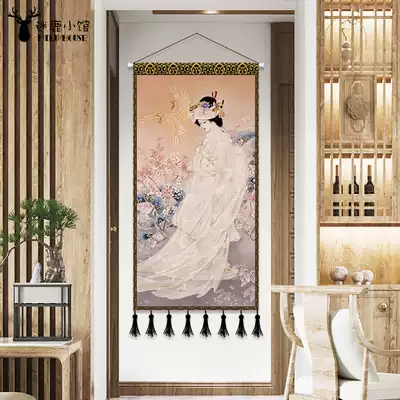 Japanese trendy brand fabric tapestry Lady painting net celebrity decoration room wall decoration hanging cloth shaking background cloth hanging painting