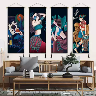 Minority style girl figure decorative cloth living room wall wall hanging cloth