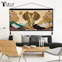 Nordic Light Luxurious Wind Cloth Art Hanging Drawing Room Sofa Background Tapestry Entrance to the family Xuanguan Decorative Painting Bedroom Bedside Hanging Cloth