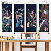 National Wind Cloth Art Hanging Painting Living-room Sofa Background Wall Decoration Painting Folk Guest Room Tapestry Tapestry Tea Building Wall Hanging Cloth