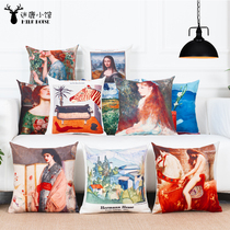 American cotton linen fabric cuddle pillow living room large number back cushion sofa office headboard leaning against pillowcase waist pillow minimalist