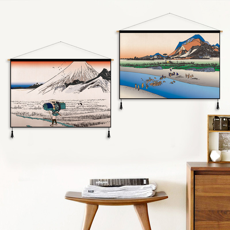 Day style and wind floating painting cloth art hanging tapestry tapestry background wall hanging cloth electric meter box sheltering cloth living room decoration painting