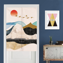 Nordic simple fabric door curtain half curtain bedroom bathroom study partition curtain cloakroom decoration hanging curtain wind water curtain