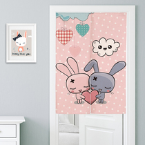 Cartoon fabric door curtain half curtain childrens bedroom kitchen windshield porch partition curtain toilet curtain feng shui hanging curtain