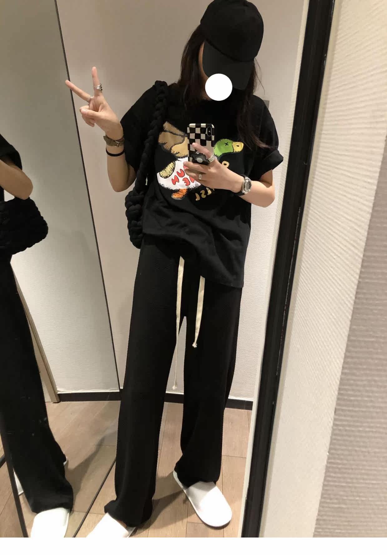 泡泡纱抽绳阔腿长裤2022春装新款直筒宽松高腰垂感显瘦长裤详情20