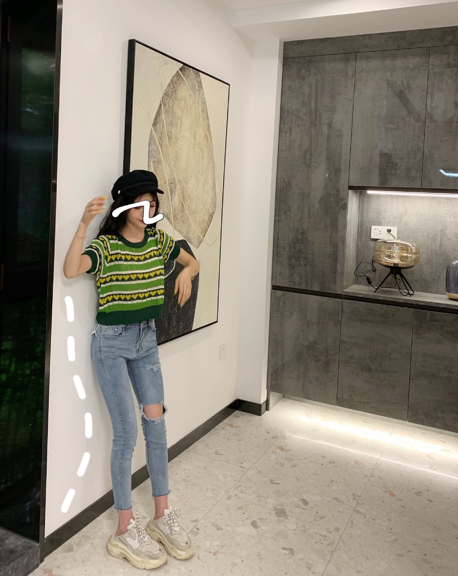 chic trendy slimming ripped jeans for women 2021 Spring and Autumn, Hyuna style 9-inch pants from Dongdaemun, South Korea pic 73