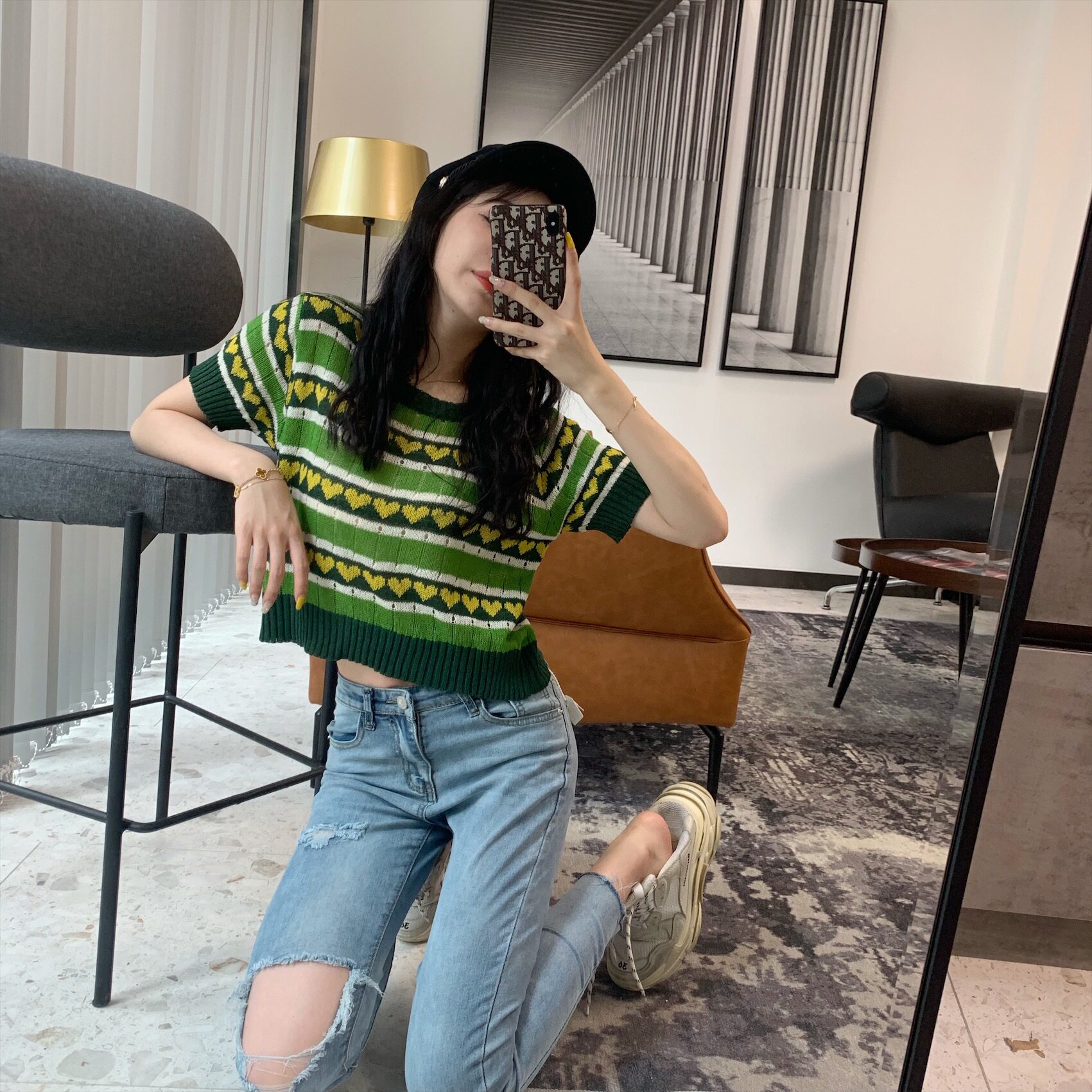 chic trendy slimming ripped jeans for women 2021 Spring and Autumn, Hyuna style 9-inch pants from Dongdaemun, South Korea pic 15