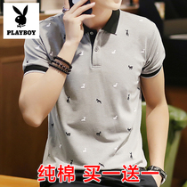 Flowers Playboy Pure Cotton T-Shirt Short Sleeve Men Polo Shirt Trends 2022 Summer New Undershirt Half Sleeve Tide Cards