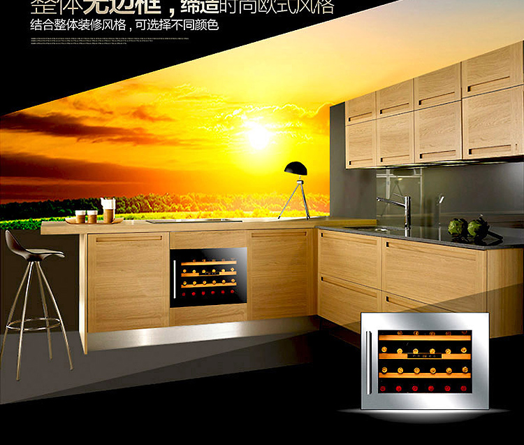 tủ rượu nhôm kính Zunbao JC-65A máy nén rượu ngâm nhiệt độ không đổi làm mát rượu vang cao cấp tổng thể châu Âu tủ rượu âm tường đẹp