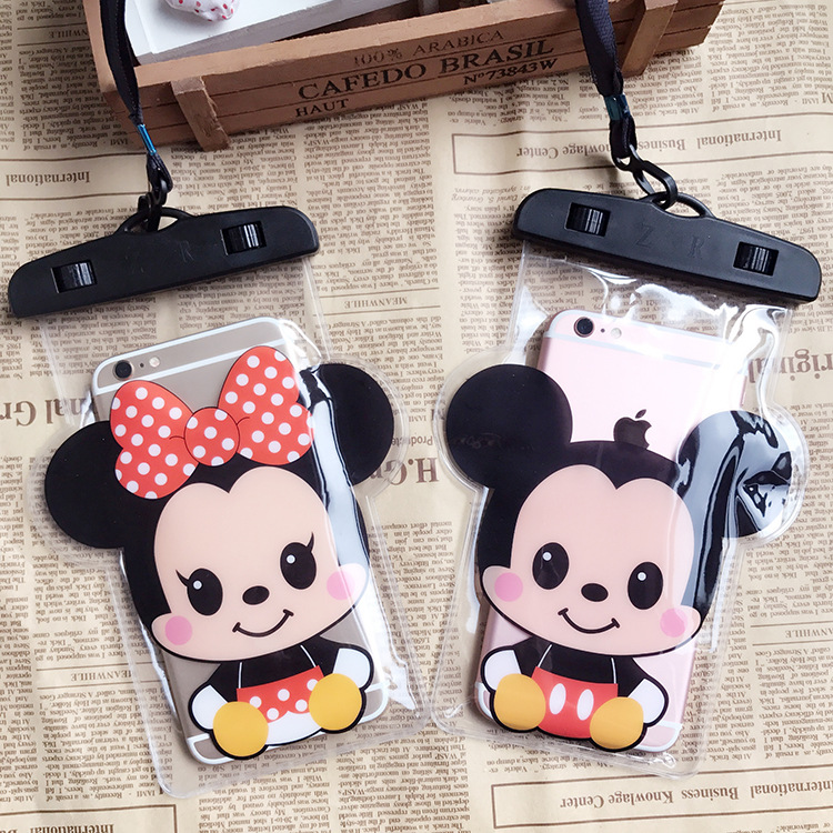 Cartoon mobile phone waterproof bag Apple Samsung millet iphone plus universal photo touch screen sealed diving cover