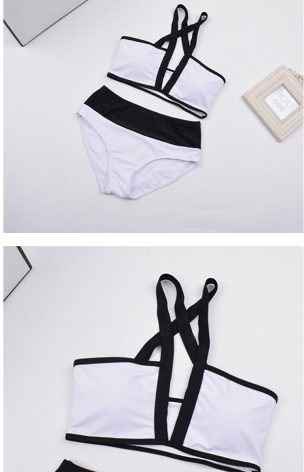 Châu Âu và Hoa Kỳ gợi cảm khoe thân bikini bikini nóng bỏng với bộ đồ tắm mùa xuân nóng bỏng được tập hợp áo tắm trắng đen băng bó phụ nữ áo bơi 2 mảnh