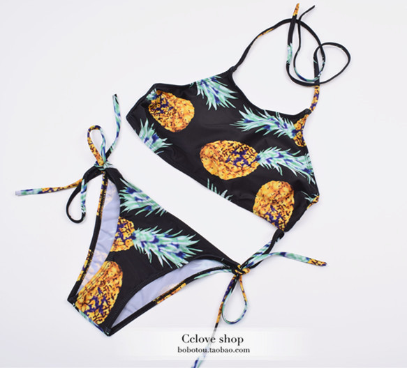 Châu Âu và Hoa Kỳ gợi cảm khoe bikini bikini gợi cảm là bộ đồ bơi mỏng in ren bộ đồ bơi nữ 2 mảnh	