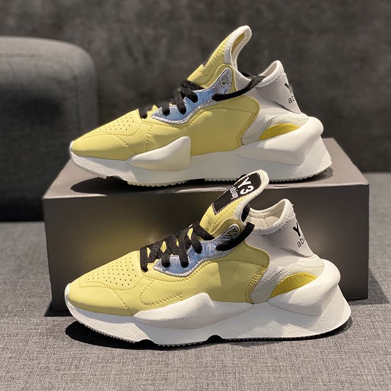 Yellow + WhiteEuropean station y3 Daddy shoes 2021 new pattern autumn ventilation genuine leather Reflection Internet celebrity lovers light leisure time gym shoes female