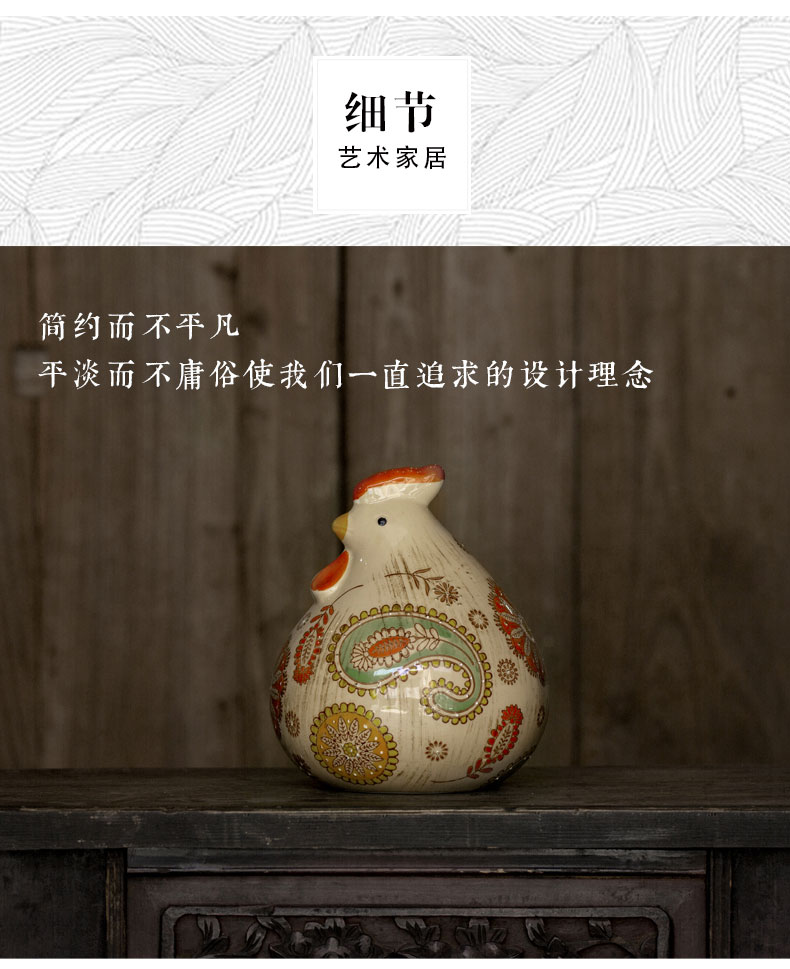 Ceramic furnishing articles hand - made famille rose porcelain goo goo chicken chicken to chicken furnishing articles furnishing articles ceramics creative do old act the role ofing