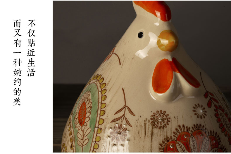 Ceramic furnishing articles hand - made famille rose porcelain goo goo chicken chicken to chicken furnishing articles furnishing articles ceramics creative do old act the role ofing