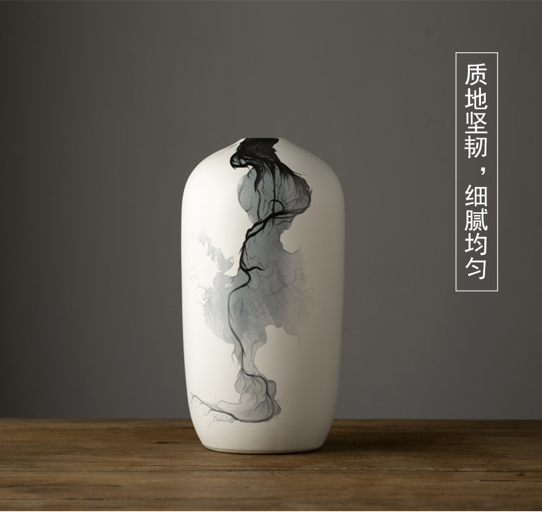 Jingdezhen ceramic vase three - piece simulation flower, flower art creative contracted sitting room of new Chinese style with modern furnishing articles