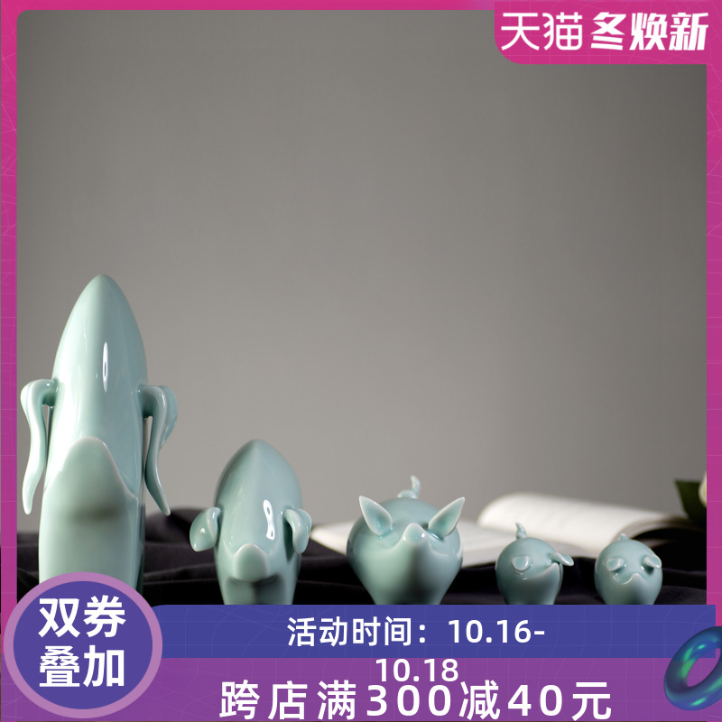 Jingdezhen ceramics craft exquisite originality pig sweet household furnishing articles furnishing articles furnishing articles "sitting room household pig