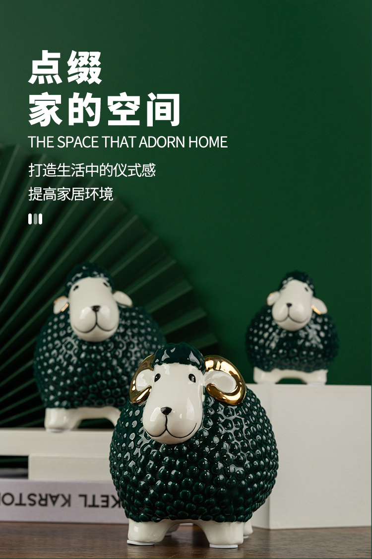 The Sheep furnishing articles ceramics handicraft three Yang kaitai living room office zodiac Sheep ceramic furnishing articles household act the role ofing is tasted