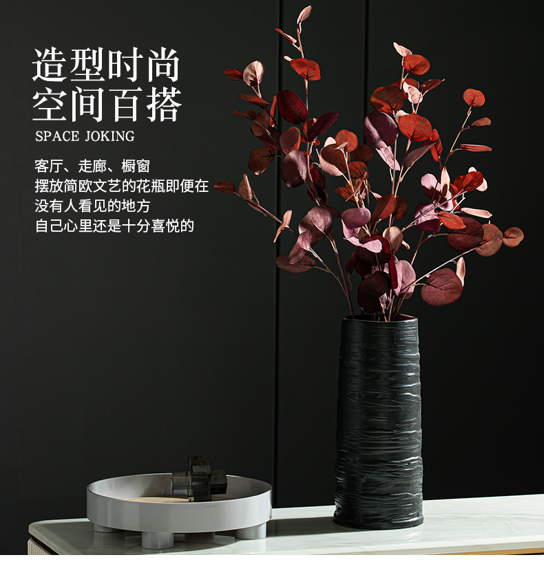 The rain tong modern Scandinavian minimalist ceramic vase example room sitting room porch hotel soft adornment of pottery and porcelain vase