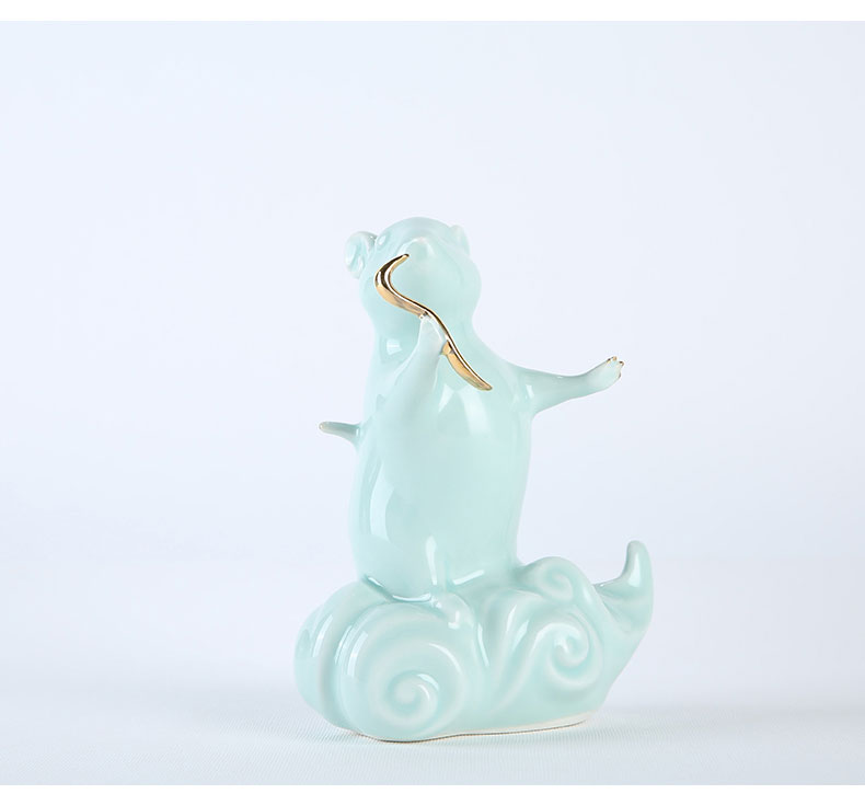 Chinese zodiac mice ceramic furnishing articles furnishing articles xiangyun mice mascot plutus household geomantic