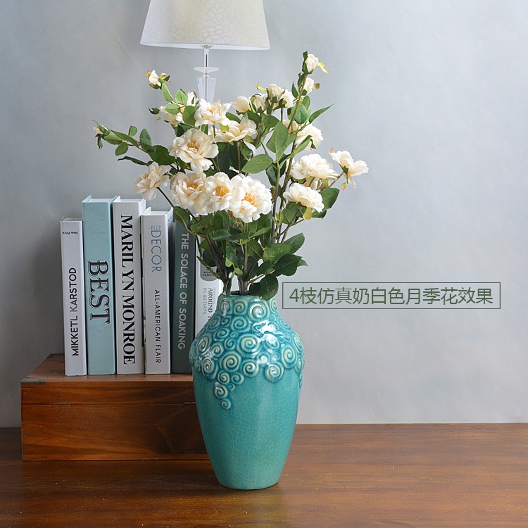 Rain tong rural village vase home porch study office flower implement creative flower ceramic vase