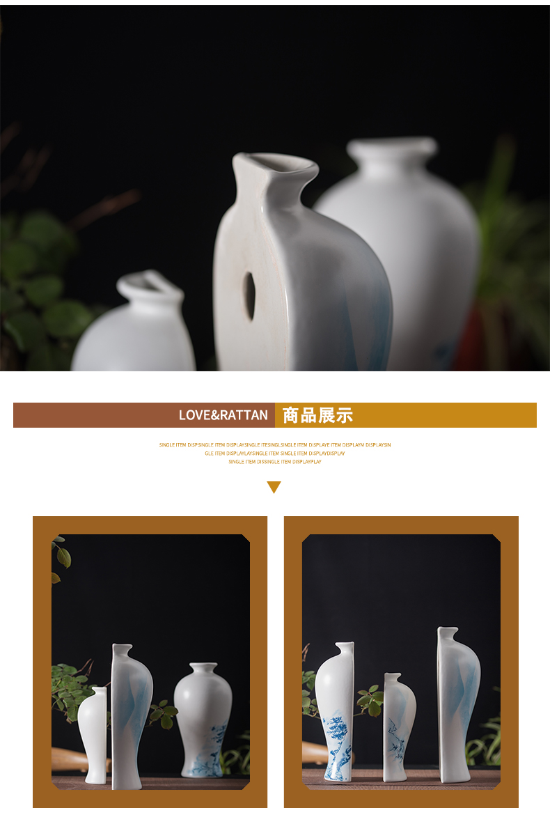 Jingdezhen ceramic wall hanging vases, hand - made porcelain corner to decorate the sitting room the bedroom metope study flower arranging, furnishing articles