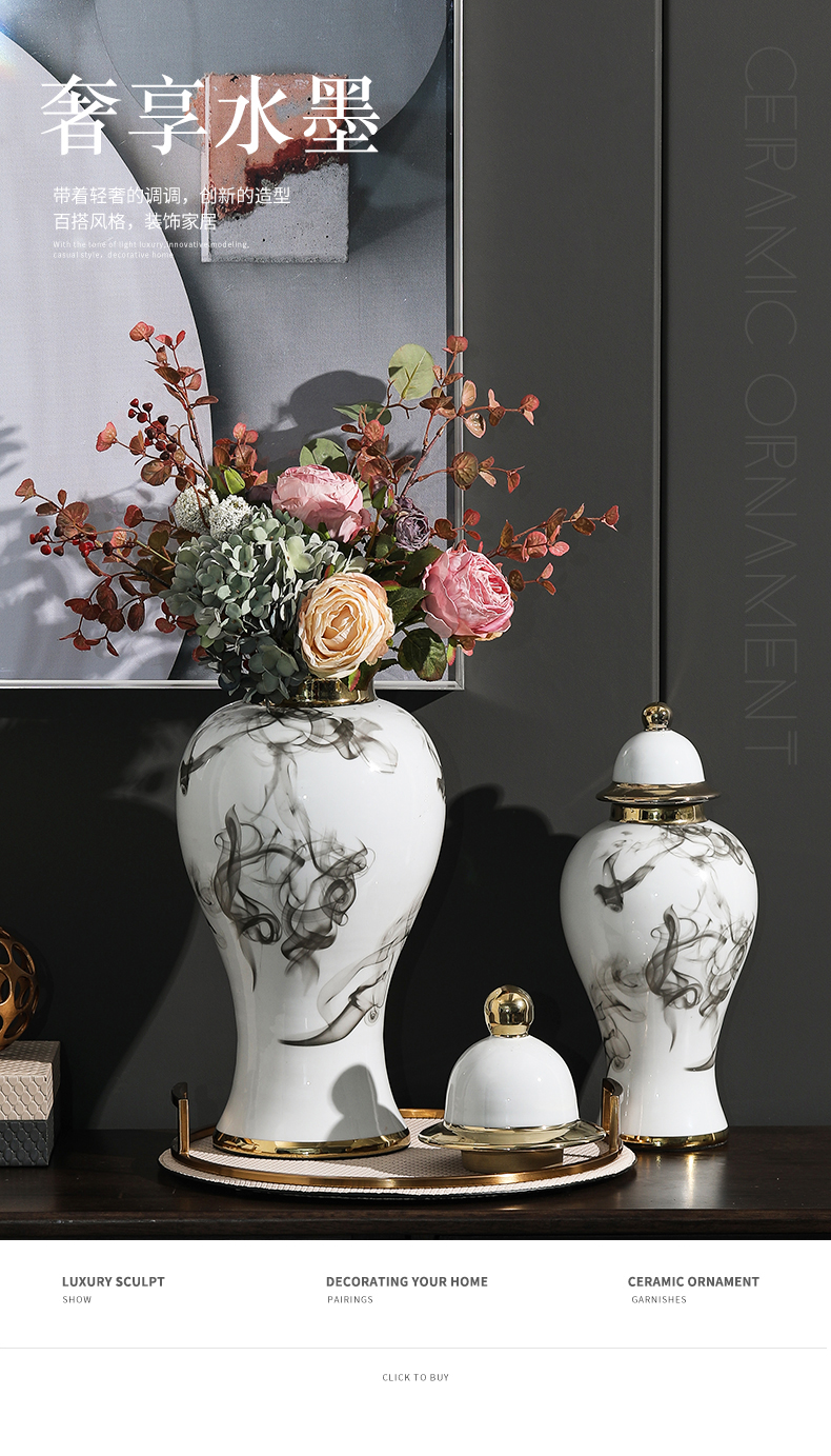 The rain tong home sitting room place between example adornment ornament general ink pot ceramic vase ceramic furnishing articles