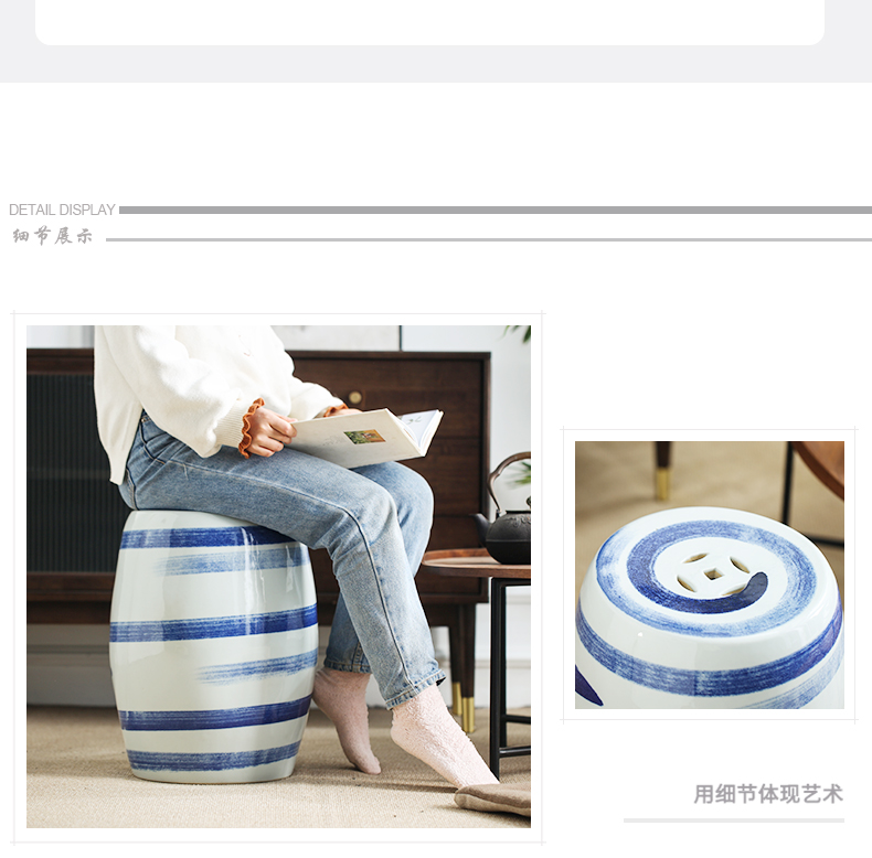 Jingdezhen ceramic who antique blue and white porcelain decorative balcony is suing courtyard garden blue and white porcelain ceramic who teahouse who