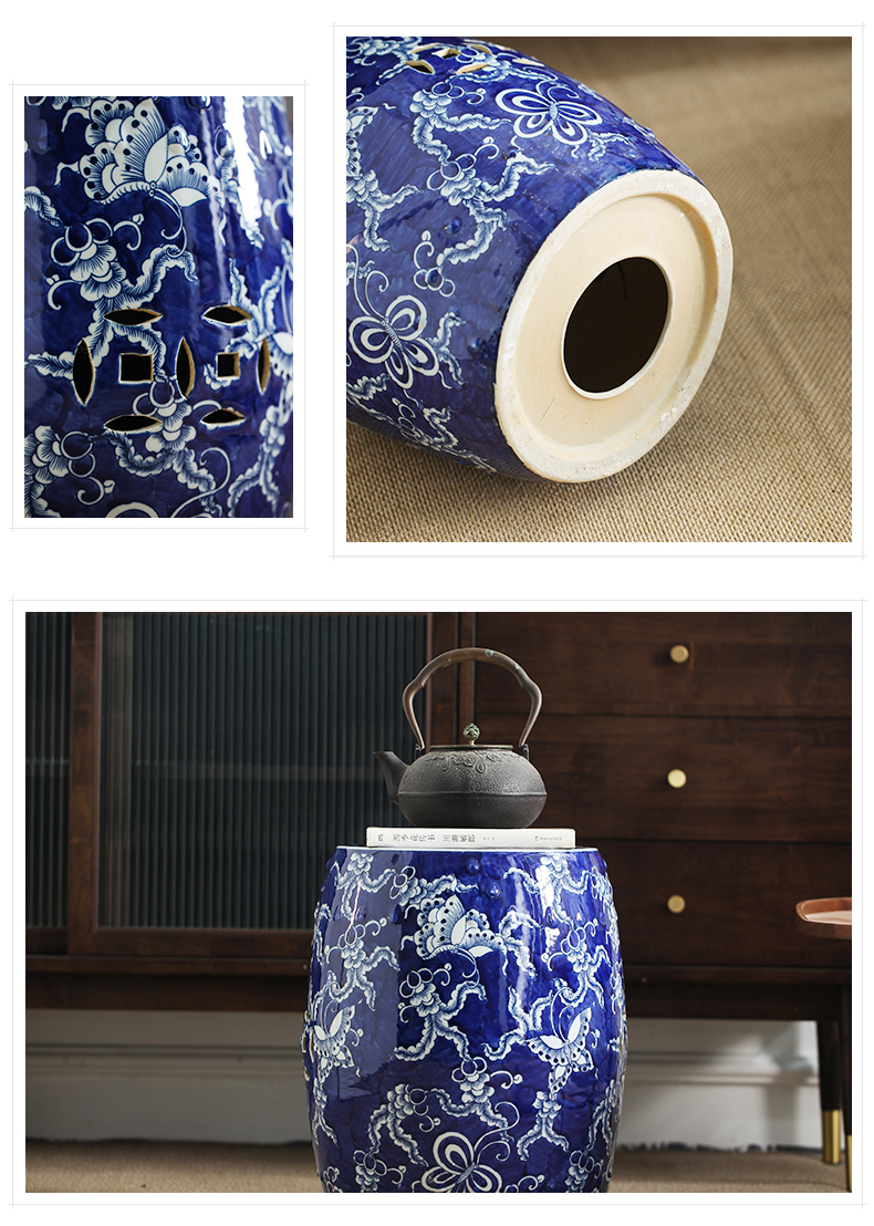 Drum who ceramic hand - made of blue and white porcelain in the Ming and the qing dynasties shoes who Drum who toilet who the new Chinese style of the ancients pier pier