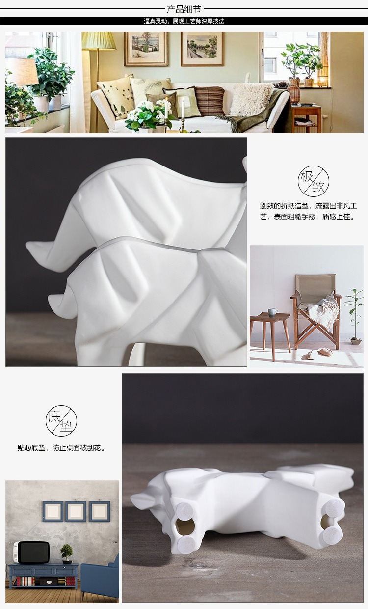 Nordic contracted wind ceramic origami horse decoration is the sitting room TV ark adornment furnishing articles wholesale creative arts and crafts