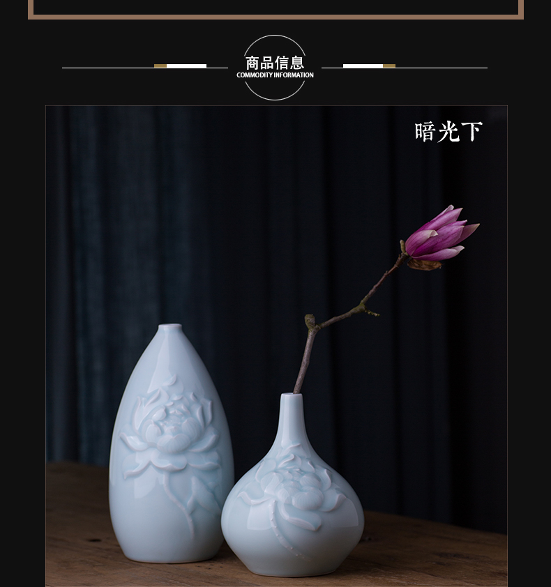 Buddha lotus home sitting room ceramic vase furnishing articles table mesa small pure and fresh flower arranging creative contracted decorate flowers