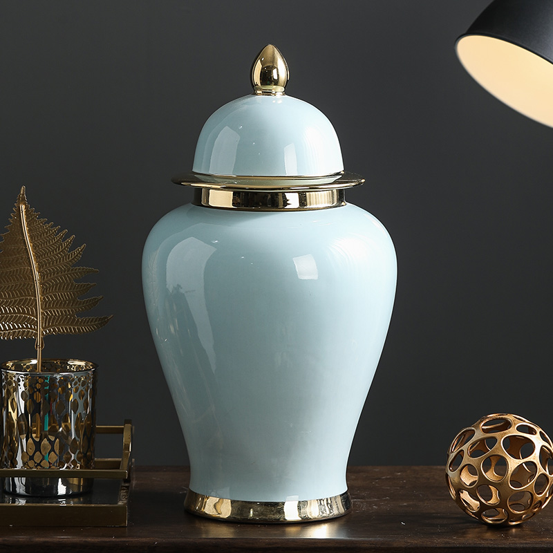 Jingdezhen creative the general pot of furnishing articles of modern new Chinese style porch ark, dried flower vase decoration home decoration