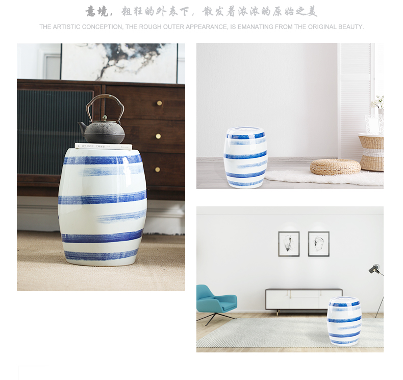 Jingdezhen ceramic who antique blue and white porcelain decorative balcony is suing courtyard garden blue and white porcelain ceramic who teahouse who