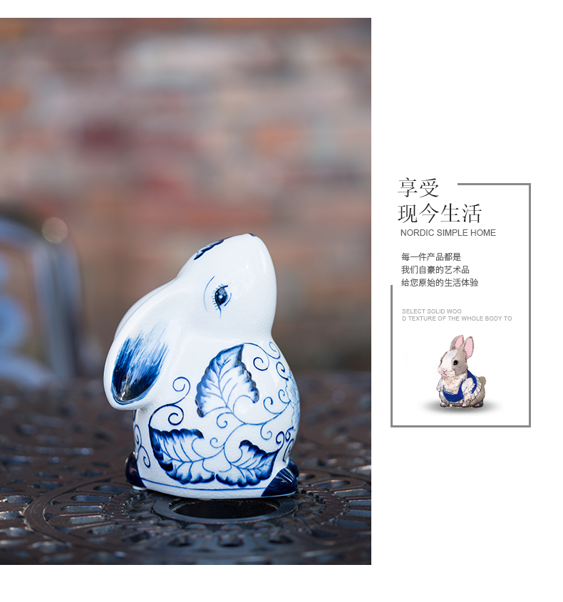 Ceramic arts and crafts and contracted fashion modern creative soft adornment furnishing articles Ceramic rabbit rabbit wedding gift decoration