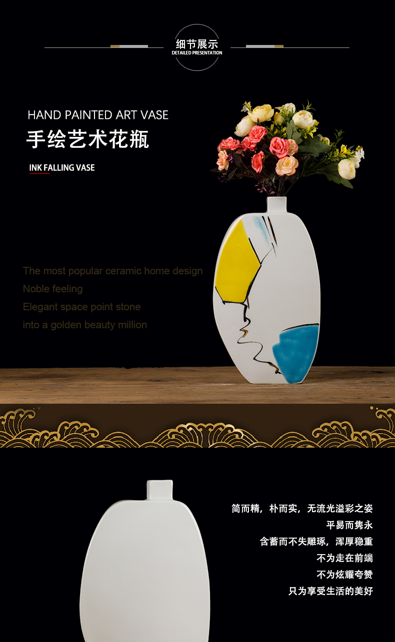 Creative furnishing articles sitting room ark, home decoration decoration jiangnan hand - made I and contracted wind craft ceramic flower receptacle