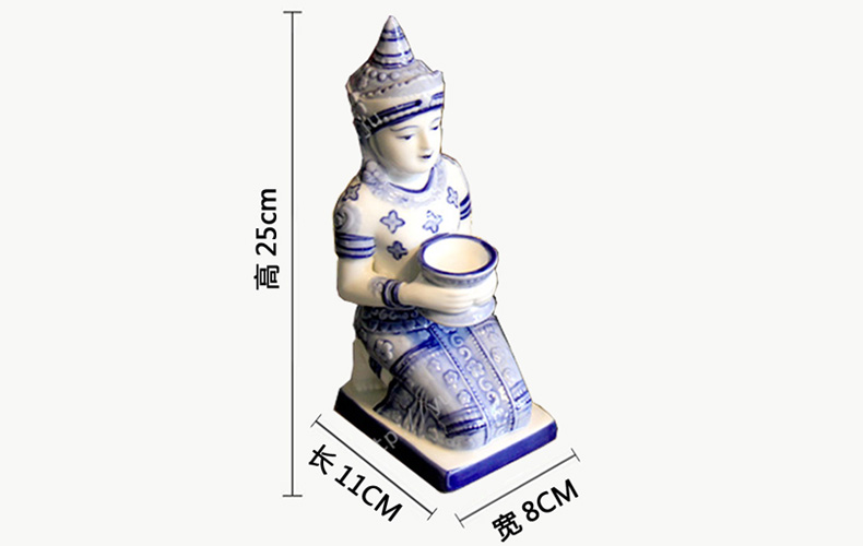 Blue and white porcelain of jingdezhen ceramics candlestick/contracted household of Chinese style style ceramic candlestick furnishing articles incense inserted