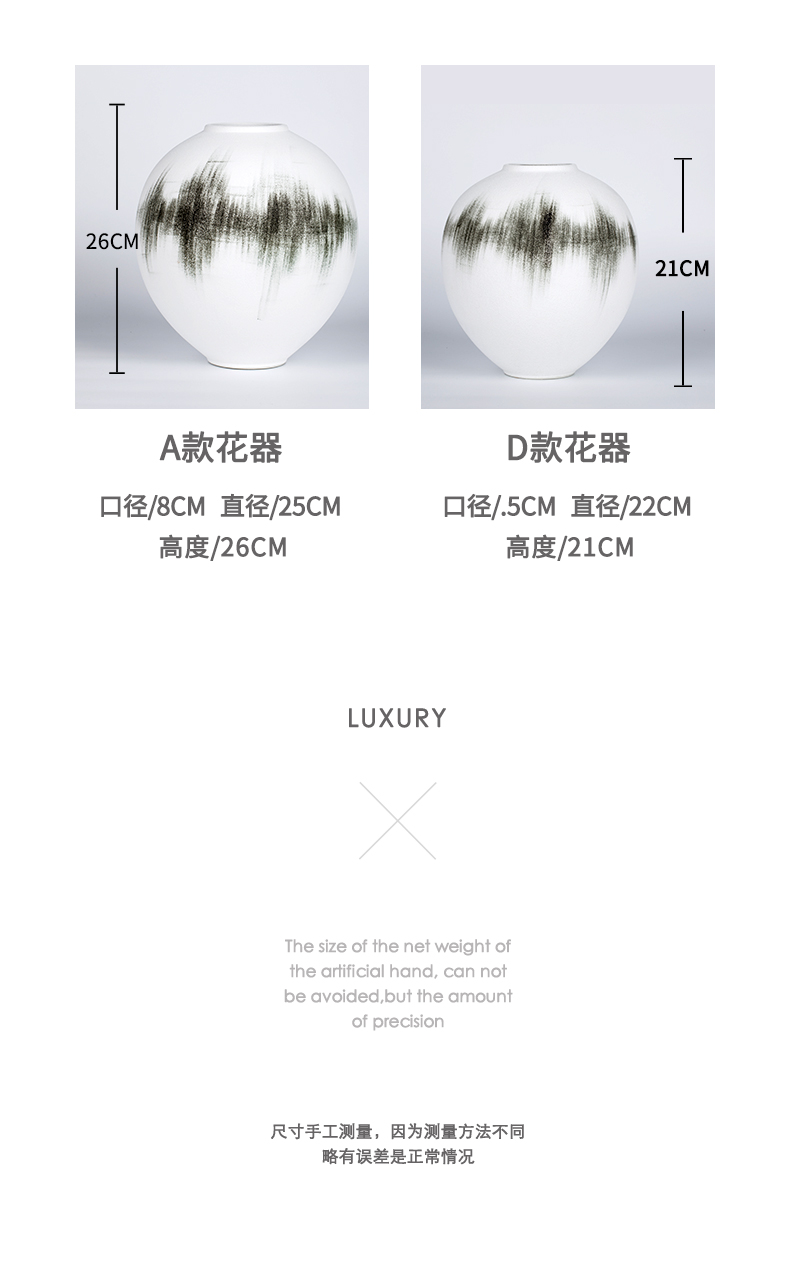 The rain tong jingdezhen ceramic vases, new Chinese style ink spherical ceramic vase sitting room ceramic vases, household act The role ofing is tasted