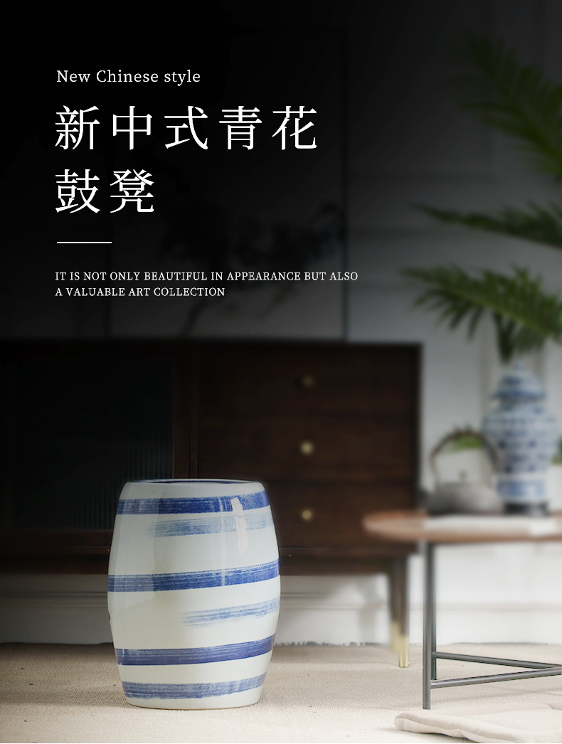 Jingdezhen ceramic who antique blue and white porcelain decorative balcony is suing courtyard garden blue and white porcelain ceramic who teahouse who