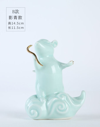 Chinese zodiac mice ceramic furnishing articles furnishing articles xiangyun mice mascot plutus household geomantic