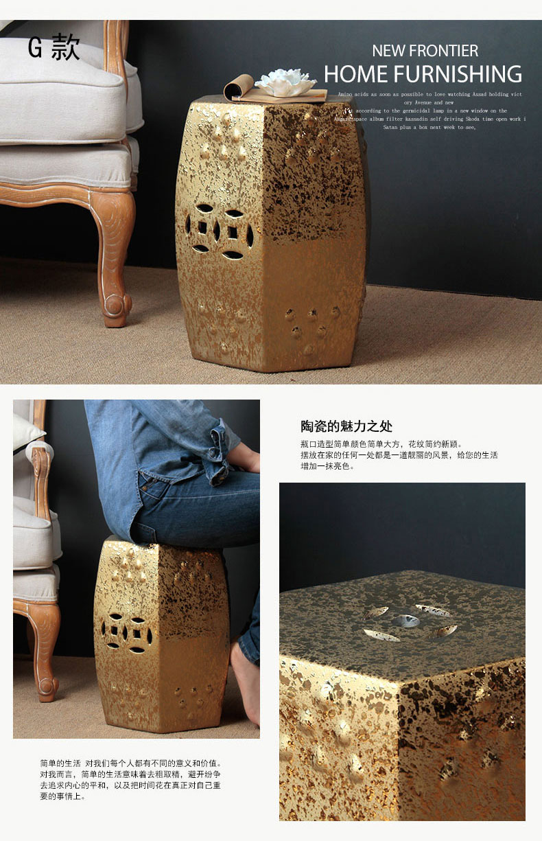 Jingdezhen ceramic drum who the new Chinese style villa hotel decoration between example pier sit mound in shoes who toilet who