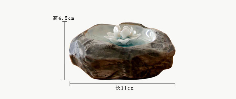 Joss stick incense inserted the present handicraft of jingdezhen ceramics zen lotus ice cracked piece of fragrant incense seat tray of furnishing articles