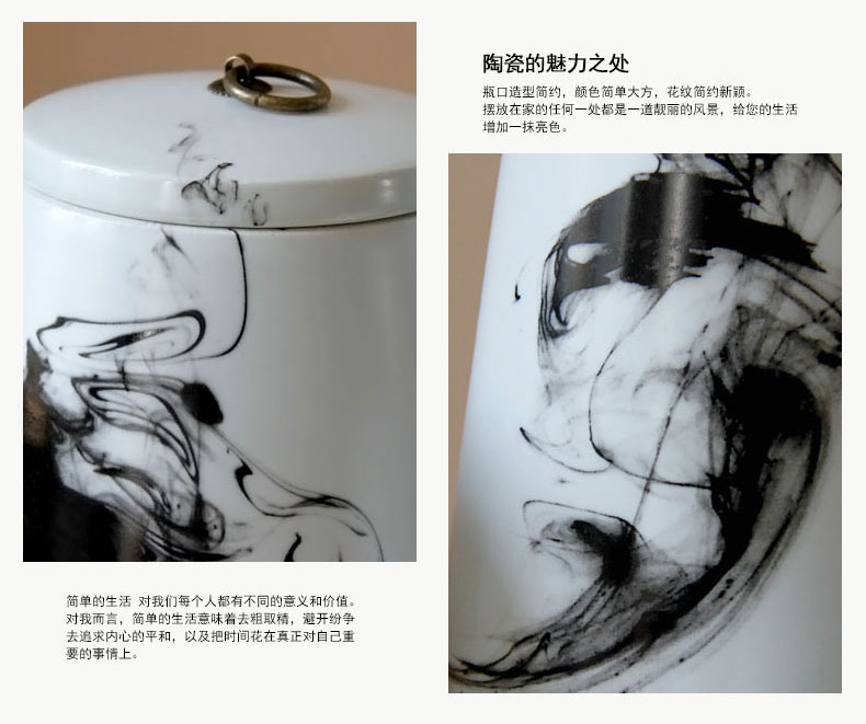 The rain tong household jingdezhen ceramic hand draw freehand brushwork in traditional Chinese painting ink tank storage tank home furnishing articles sitting room porch decoration