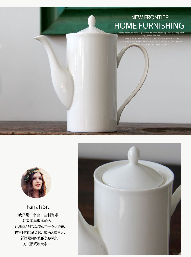 Feel the ipads porcelain European white coffee British red tea pot of coffee, coffee pot