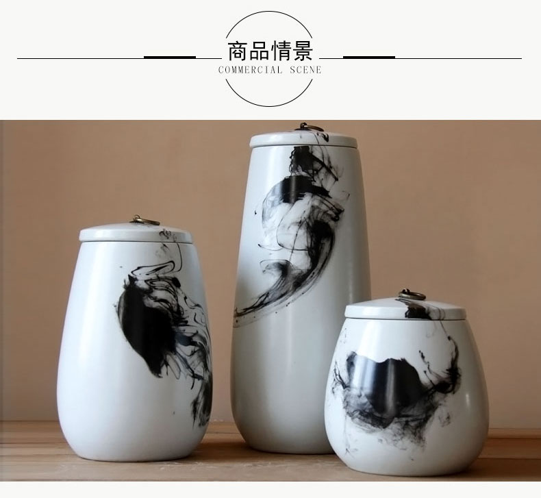 The rain tong household jingdezhen ceramic hand draw freehand brushwork in traditional Chinese painting ink tank storage tank home furnishing articles sitting room porch decoration