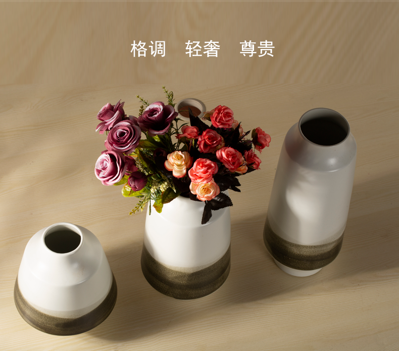 The New Chinese ink painting ceramic vase three - piece decorations mesa of I sitting room decoration simple flower arranging furnishing articles